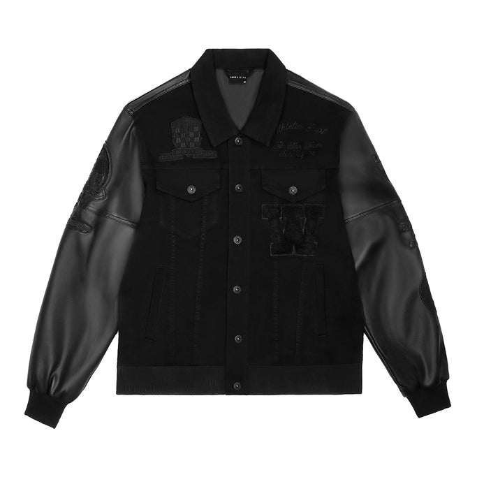 Smoke Rise Jean Varsity Jacket - Black