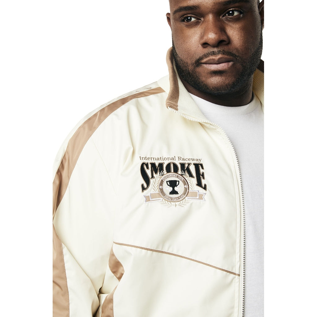 Smoke Rise Big and Tall Big and Tall - Euro Racing Windbreaker Jacket - Dune