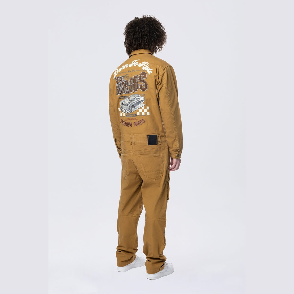 Smoke Rise Pitstop Canvas Jumpsuit - Timber