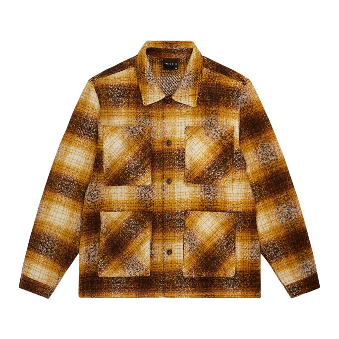 Smoke Rise Plaid Flannel Overshirt - Butterscotch