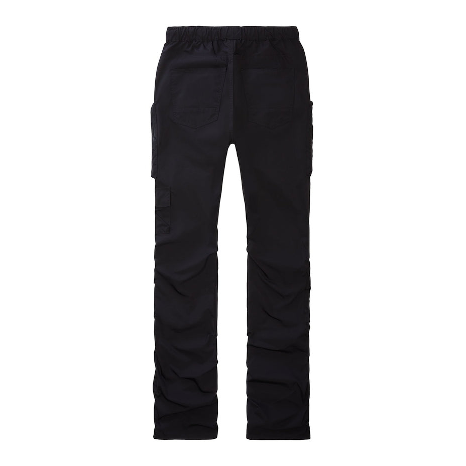 Smoke Rise Stacked Windbreaker Utility Pants - Black