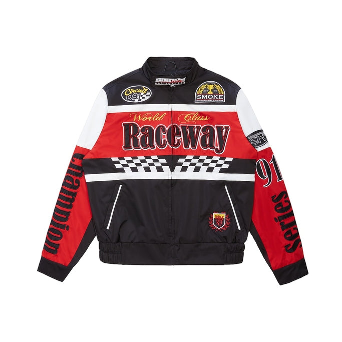 Smoke Rise Big and Tall Big And Tall Windbreaker Racing Jacket - Black