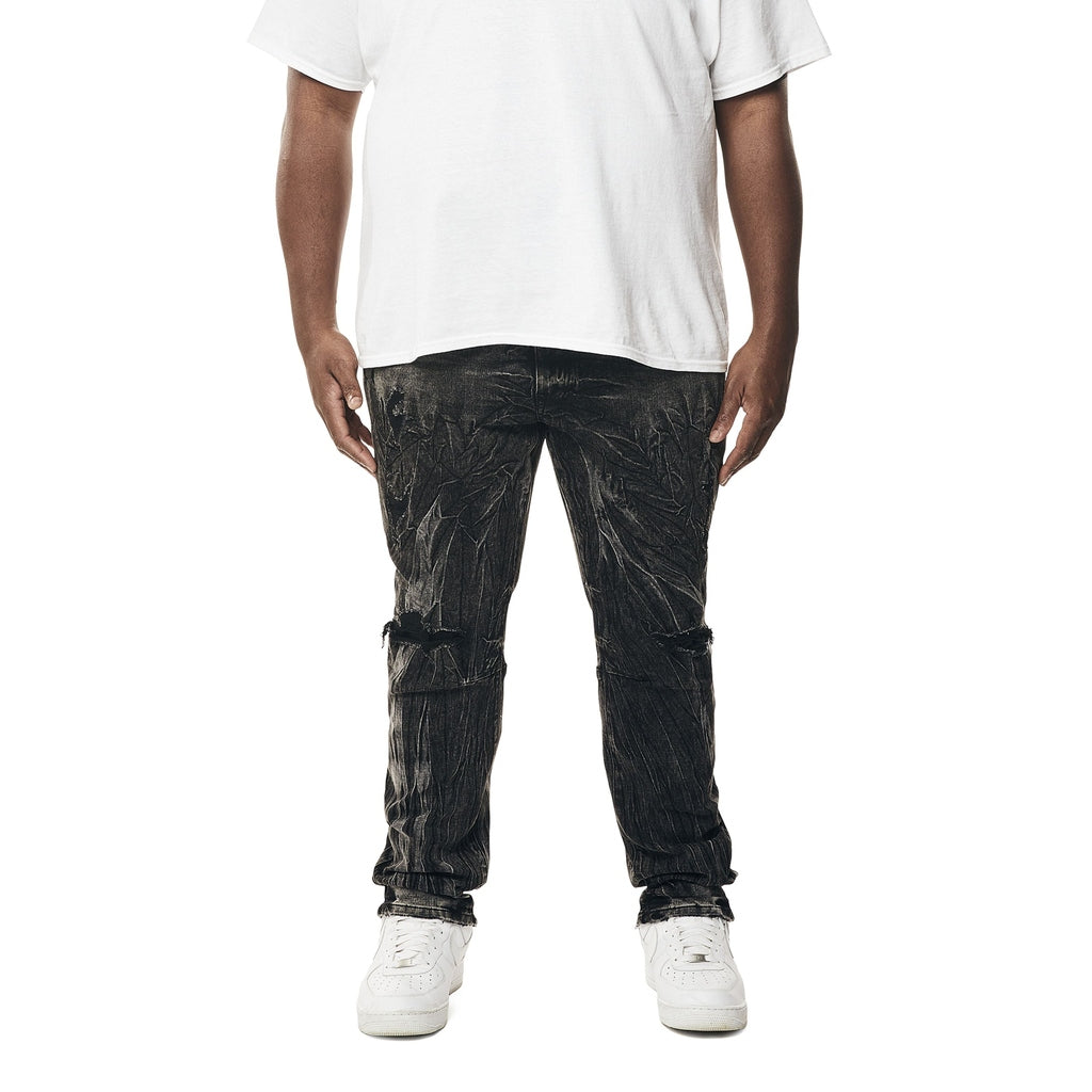 Smoke Rise Big and Tall Big and Tall - Rooting Effect Denim Jeans - Black Matrix